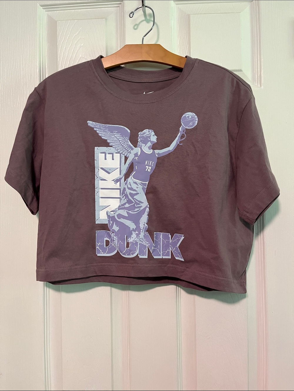 Nike 100% Cotton Purple Graphic Crop Top
